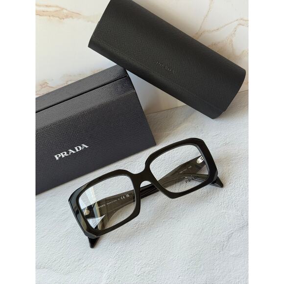 NEW Prada PR C09V Black Rectangular Eyeglasses Frames main image 7